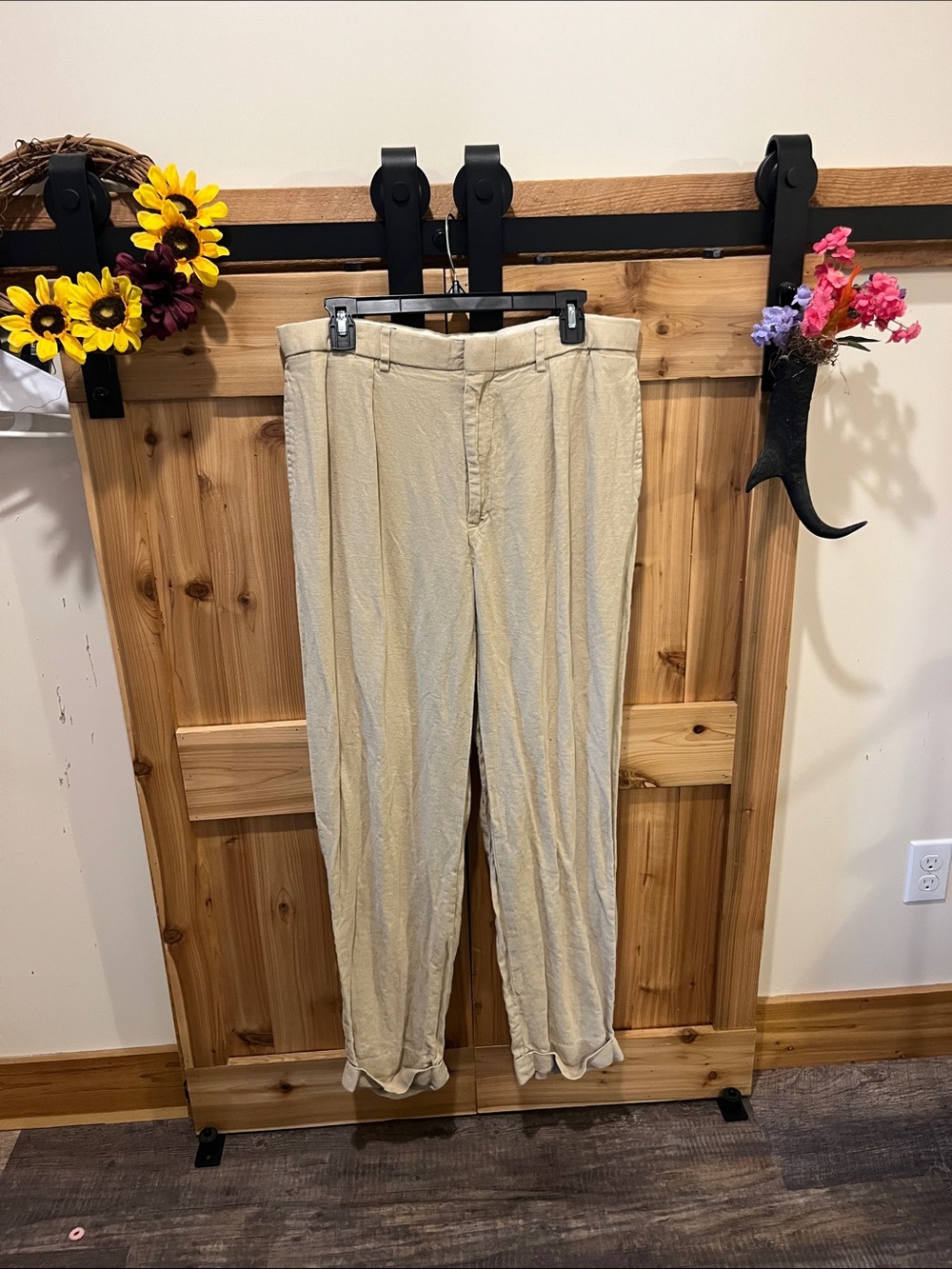 Ralph Lauren Cream Men's Chinos - Classic Straight Fit 100% Linen